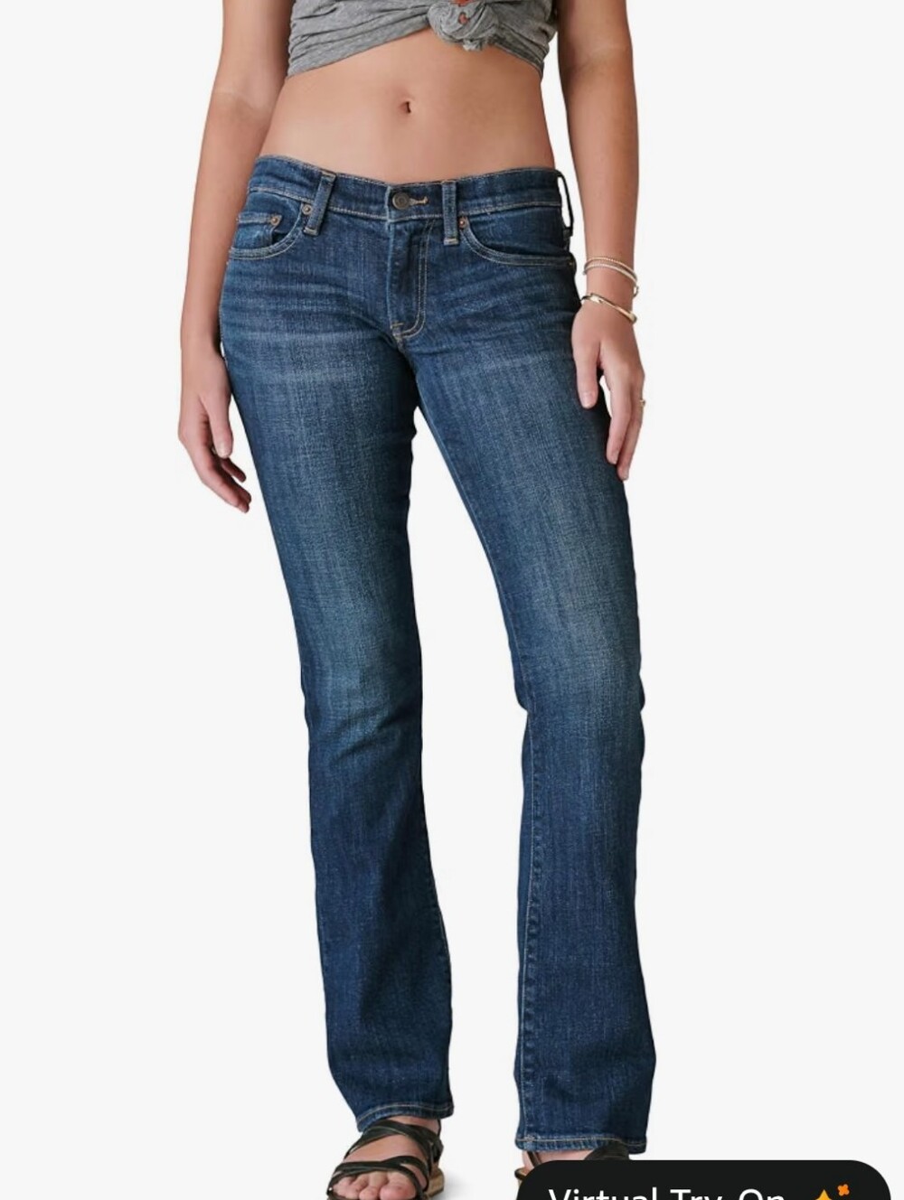 Lucky Brand Women's Dark Blue Straight-Leg Jeans